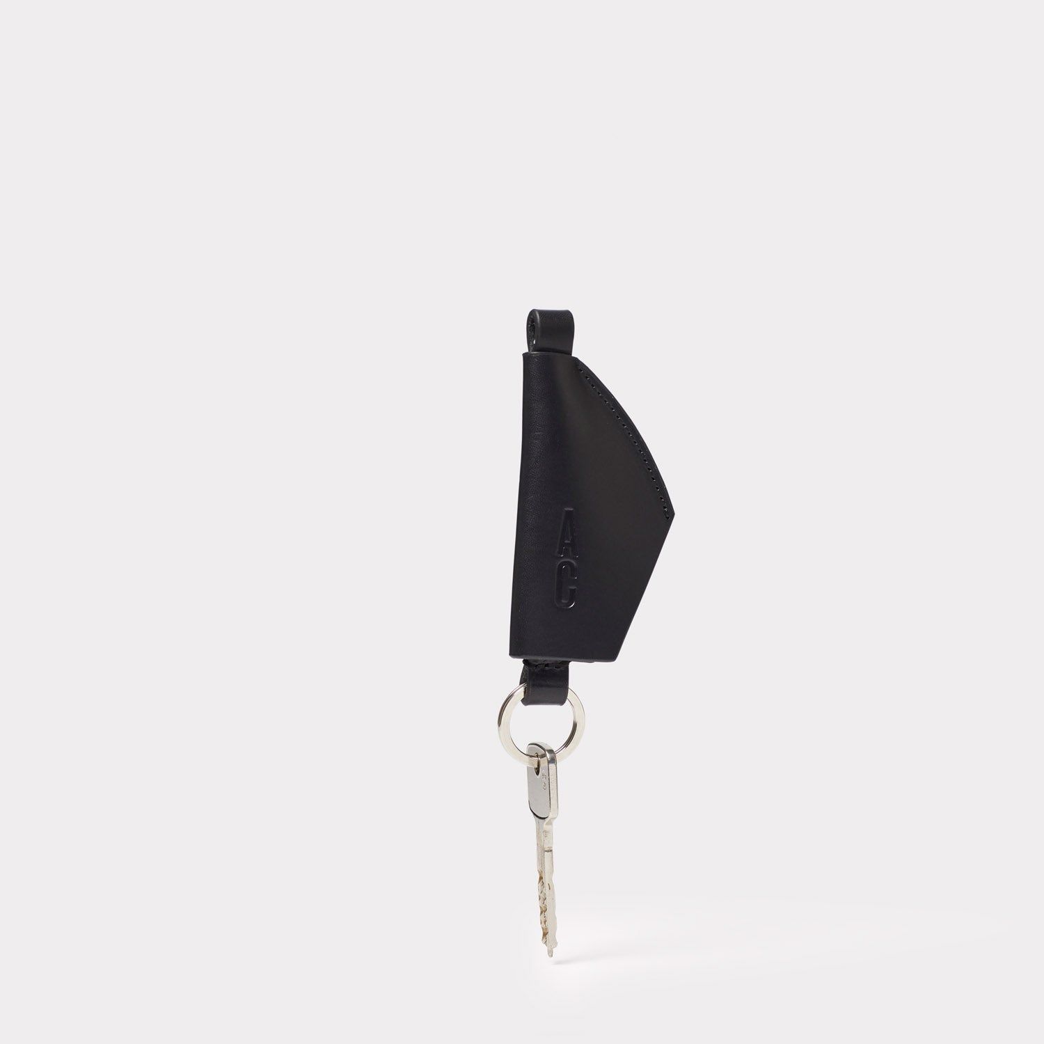 Kenneth Leather Key Holder in Black