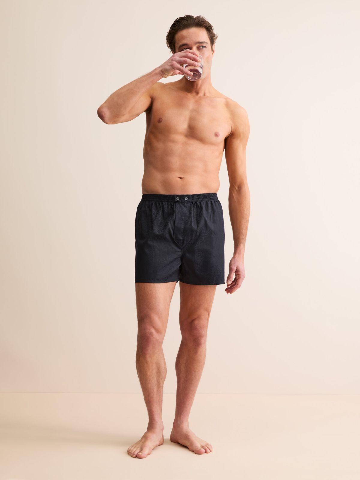 Paris Cotton Jacquard Classic Fit Boxers Black Rose