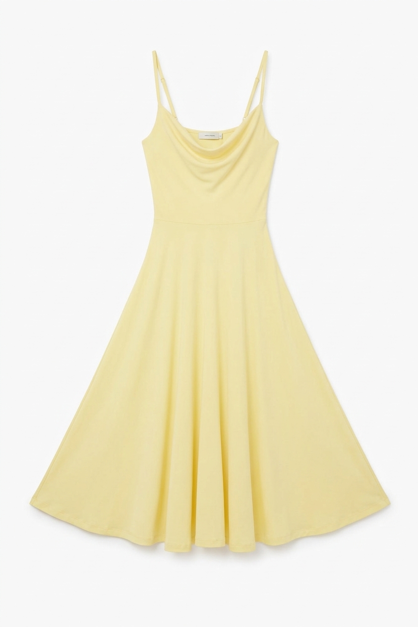 Lulah Soft Cowl Neck Midi Dress