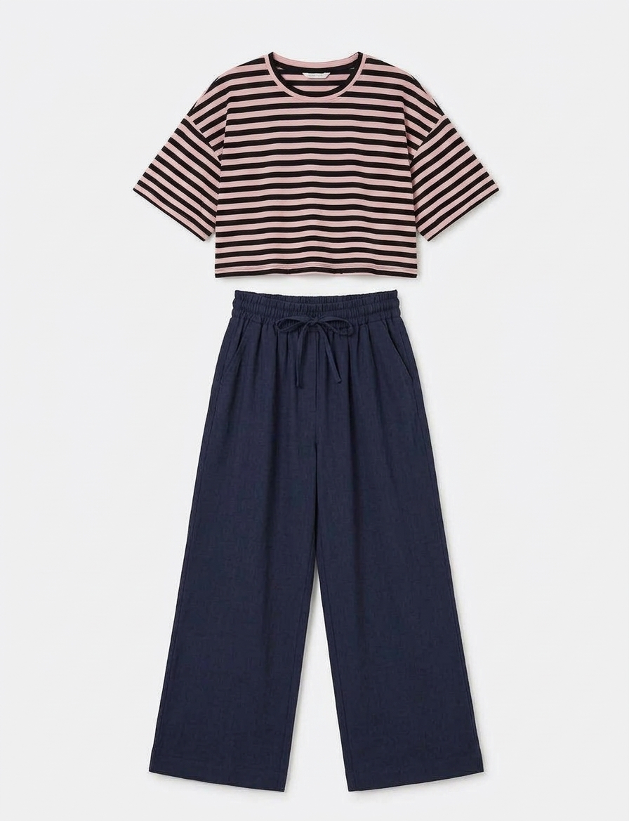 Ebba Navy Peached Trousers