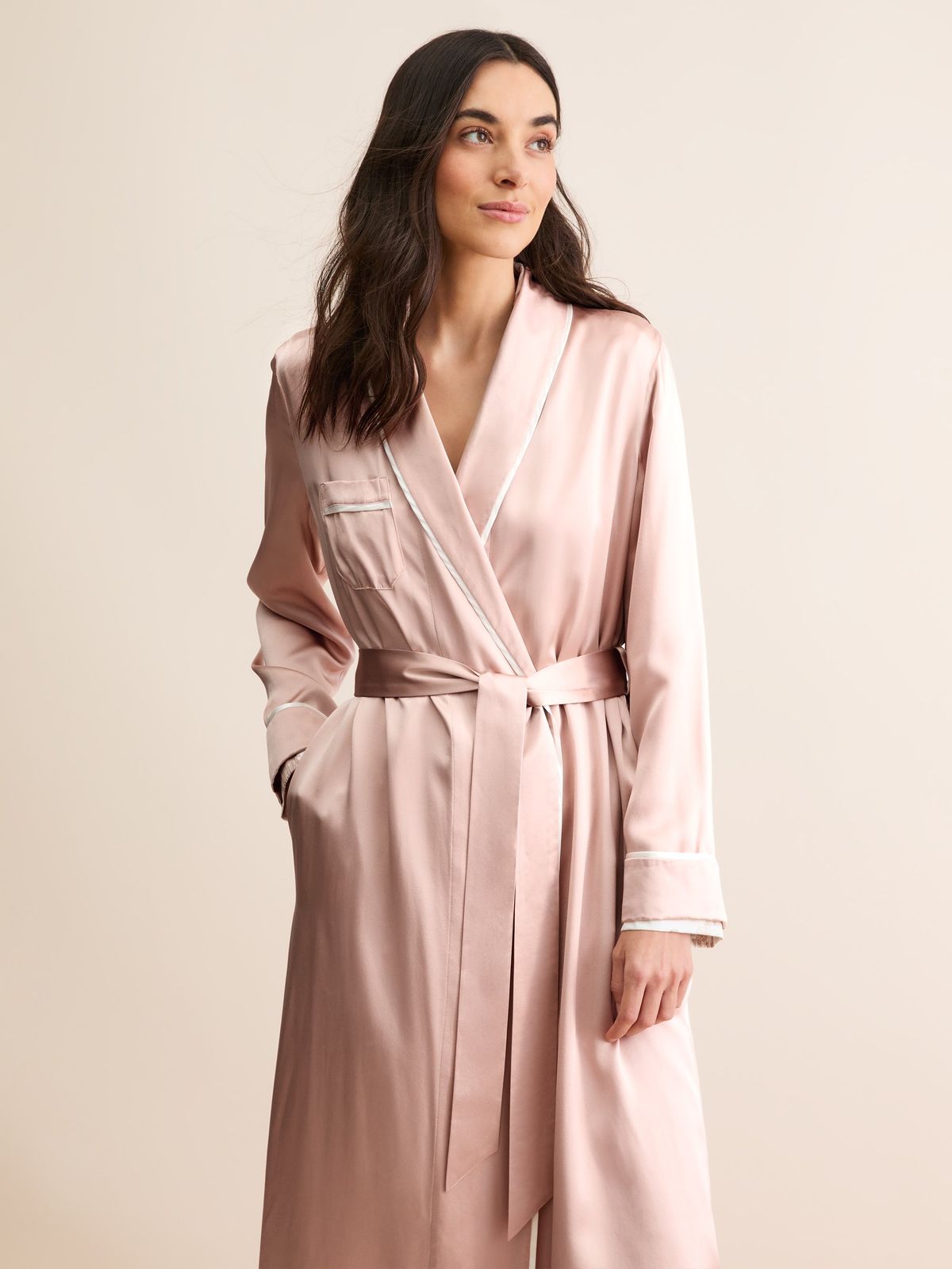 Bailey Silk Dressing Gown Pink