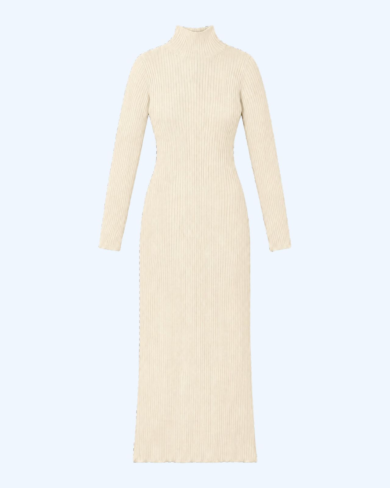 Albie Rib Knit Dress In Cream