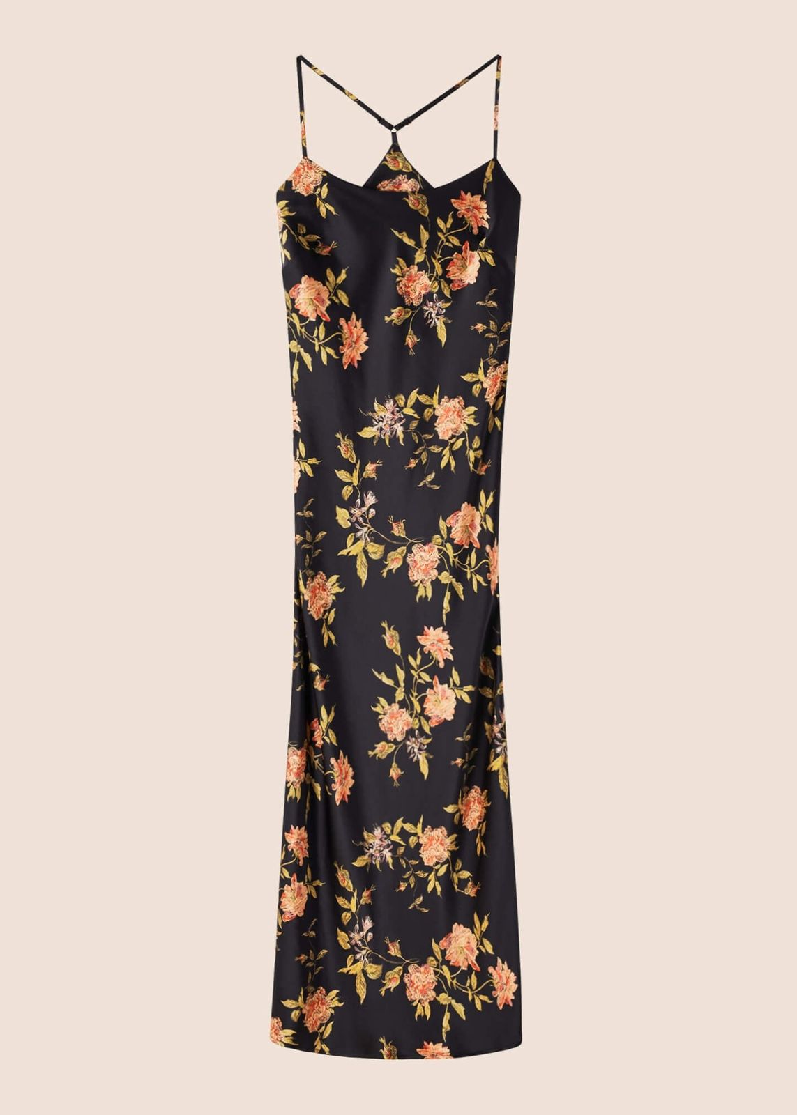 Madison Flora Silk Maxi Slip Dress