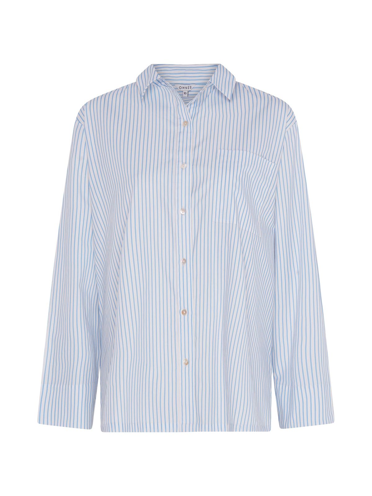 Nala Stripe Tie Back Shirt In Light Blue Stripe