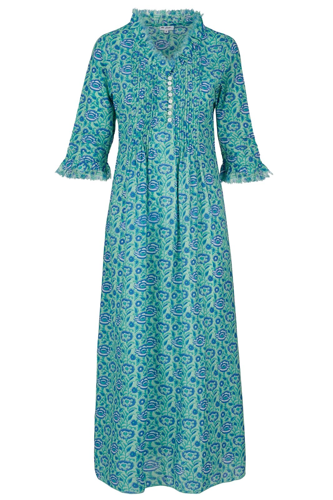 Cotton Annabel Maxi Dress In Seagreen