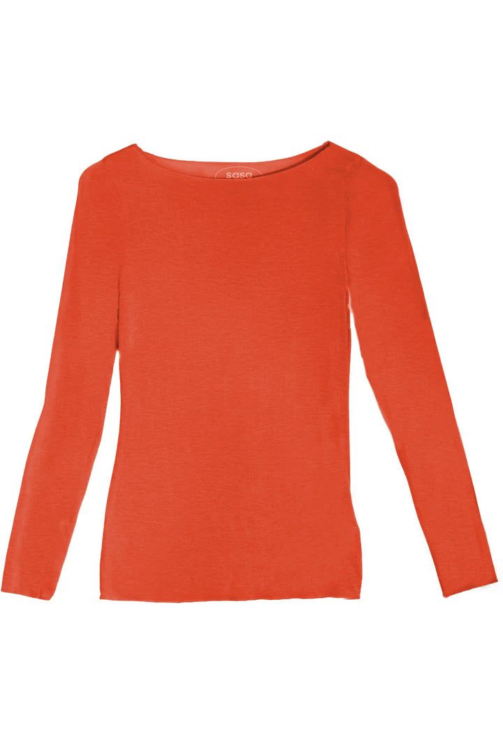 Slash-Neck Base Layer In Orange