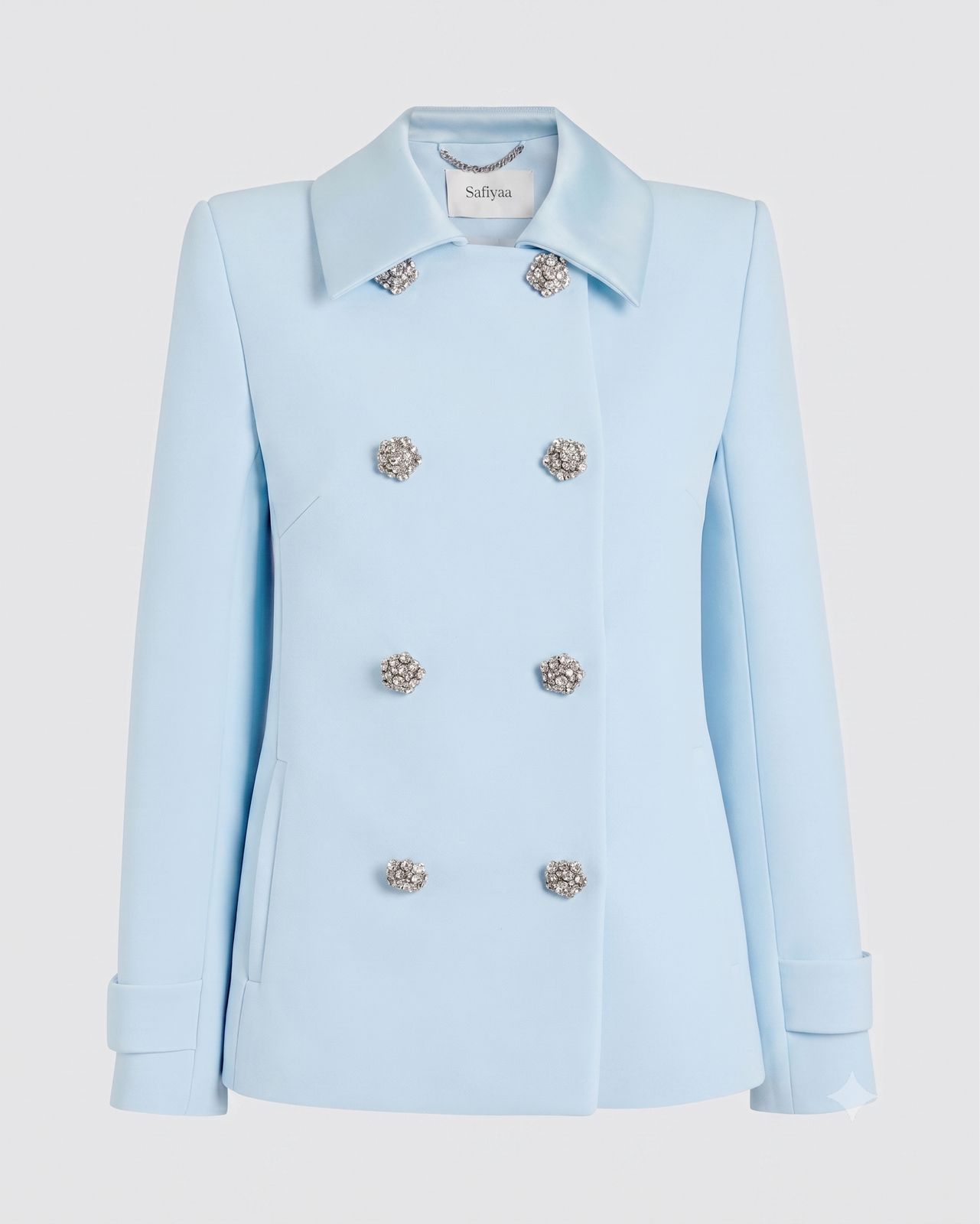 Chiabella Jacket In Pale Blue With Crystal