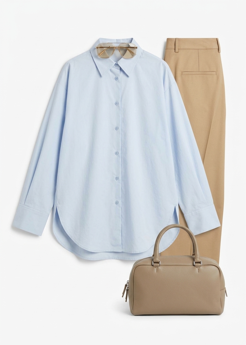 Tila Wide Sleeve Shirt - Light Blue