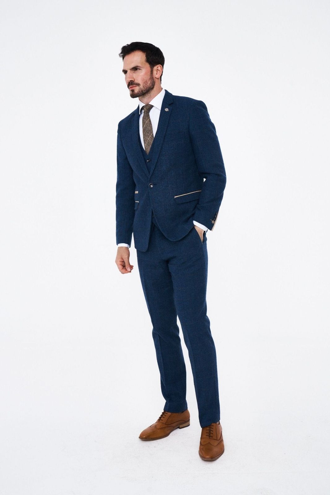 Marc Darcy Dion Blue Tweed Blazer