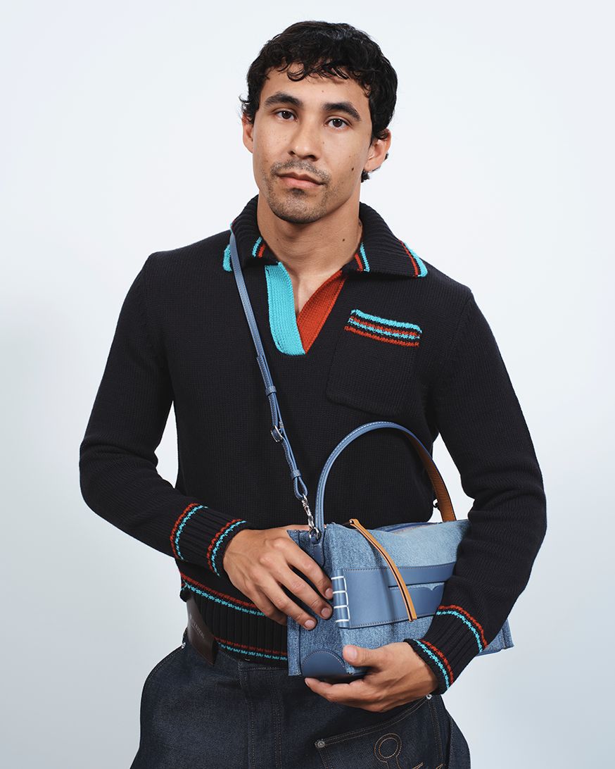 LOAFER BAG IN MID-BLUE DENIM