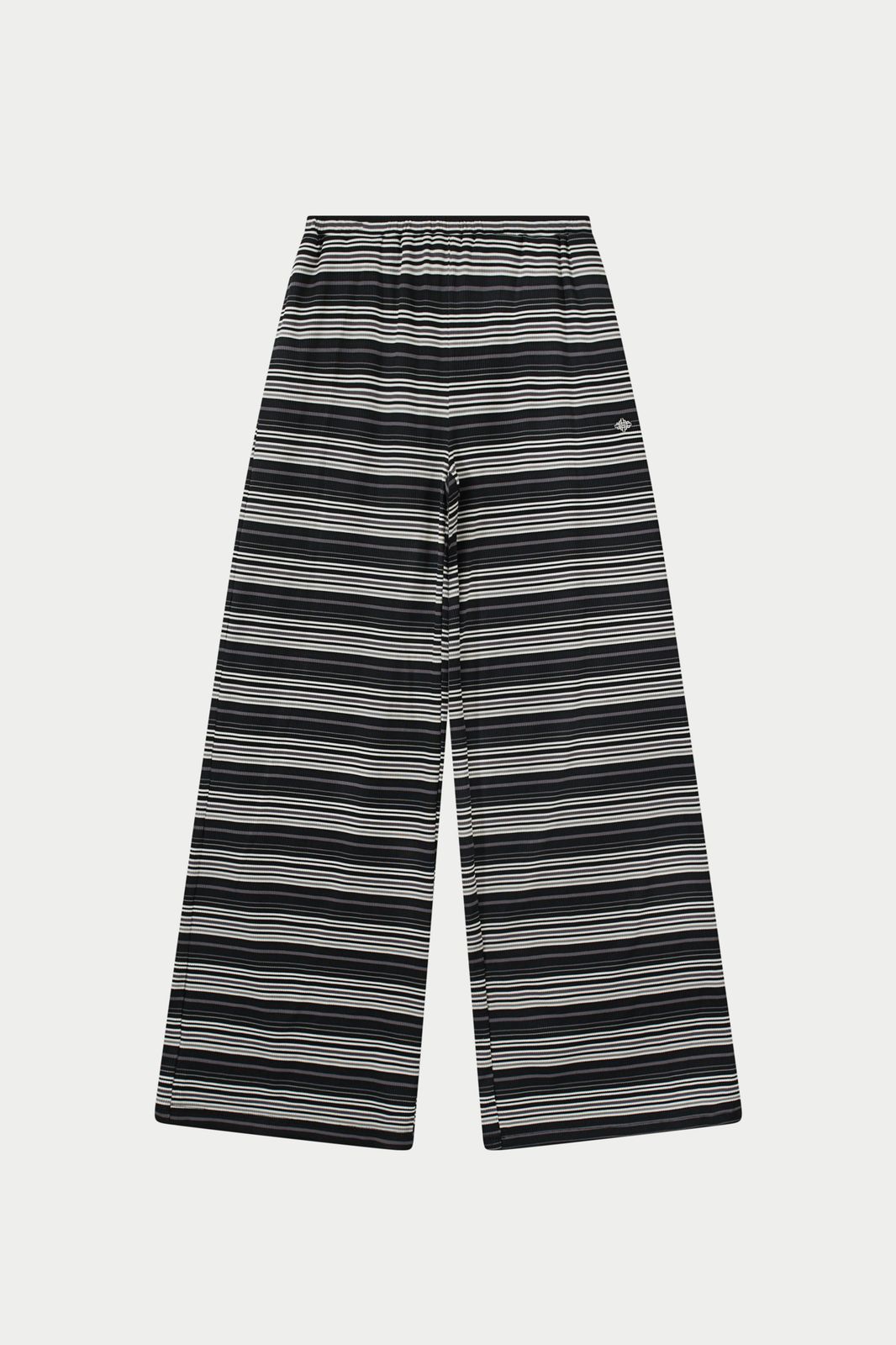 STRIPE WIDE LEG TROUSERS - BLACK