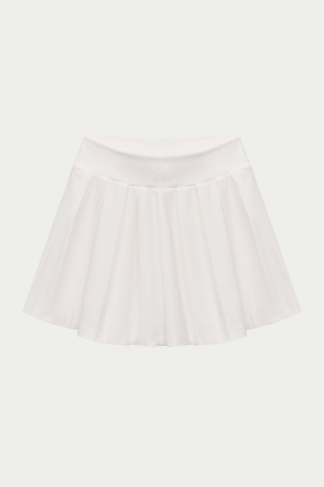 PLEATED SCULPTING STRETCH MINI SKORT - WHITE
