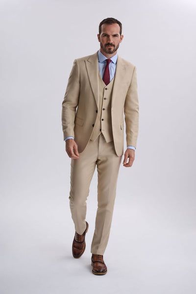 Diaz Beige Three Piece Suit