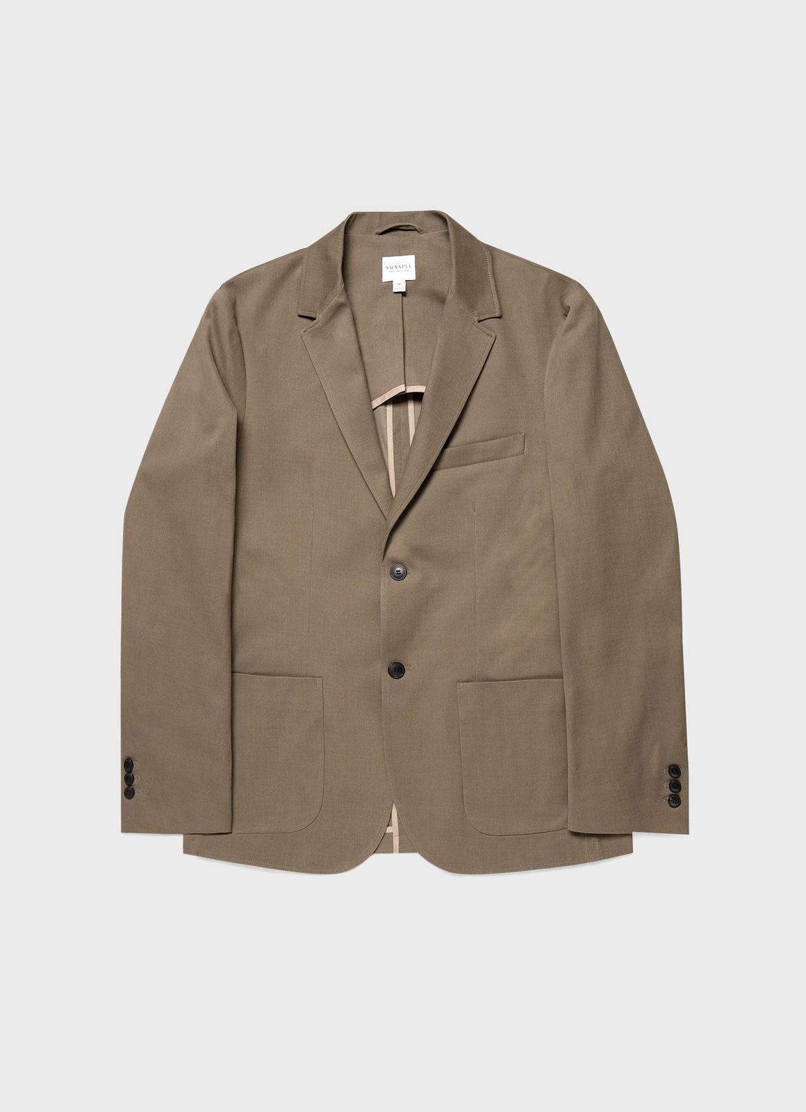 Men's Brushed Cotton Wool Blazer in Sandstone