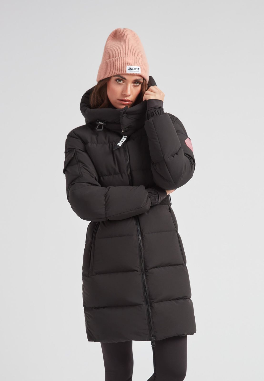 EZ Belted Down Puffer Coat Matt Black