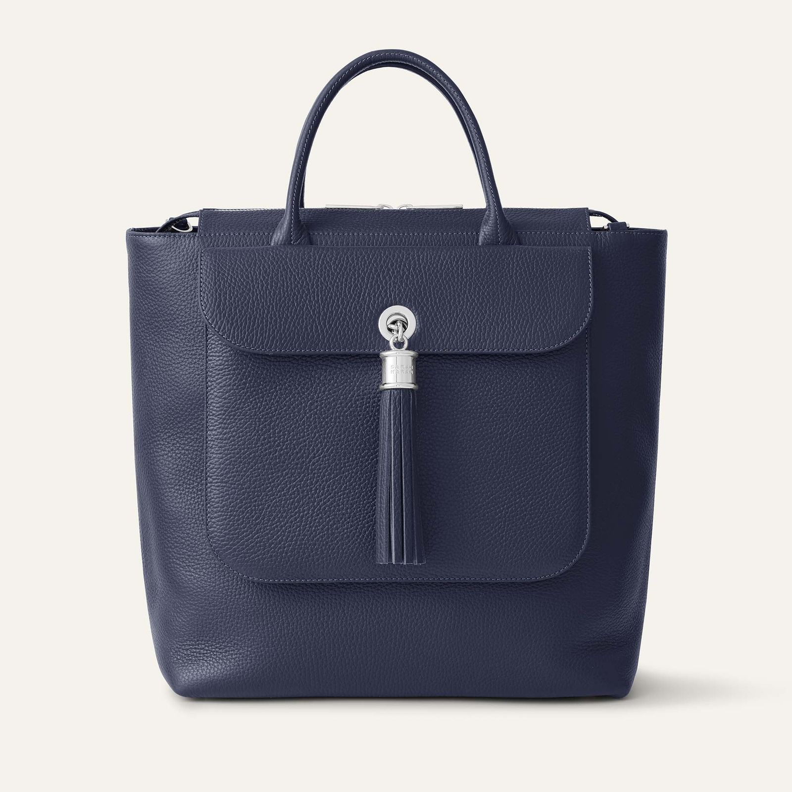 Poppy Backpack | Navy with Silver hardware