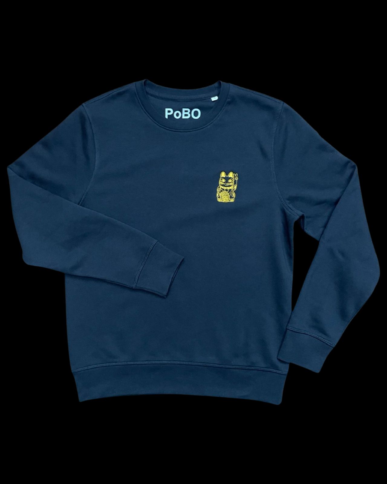 Eco-Embroidery Organic Cotton Unisex Sweatshirt | Straight Fit | Black