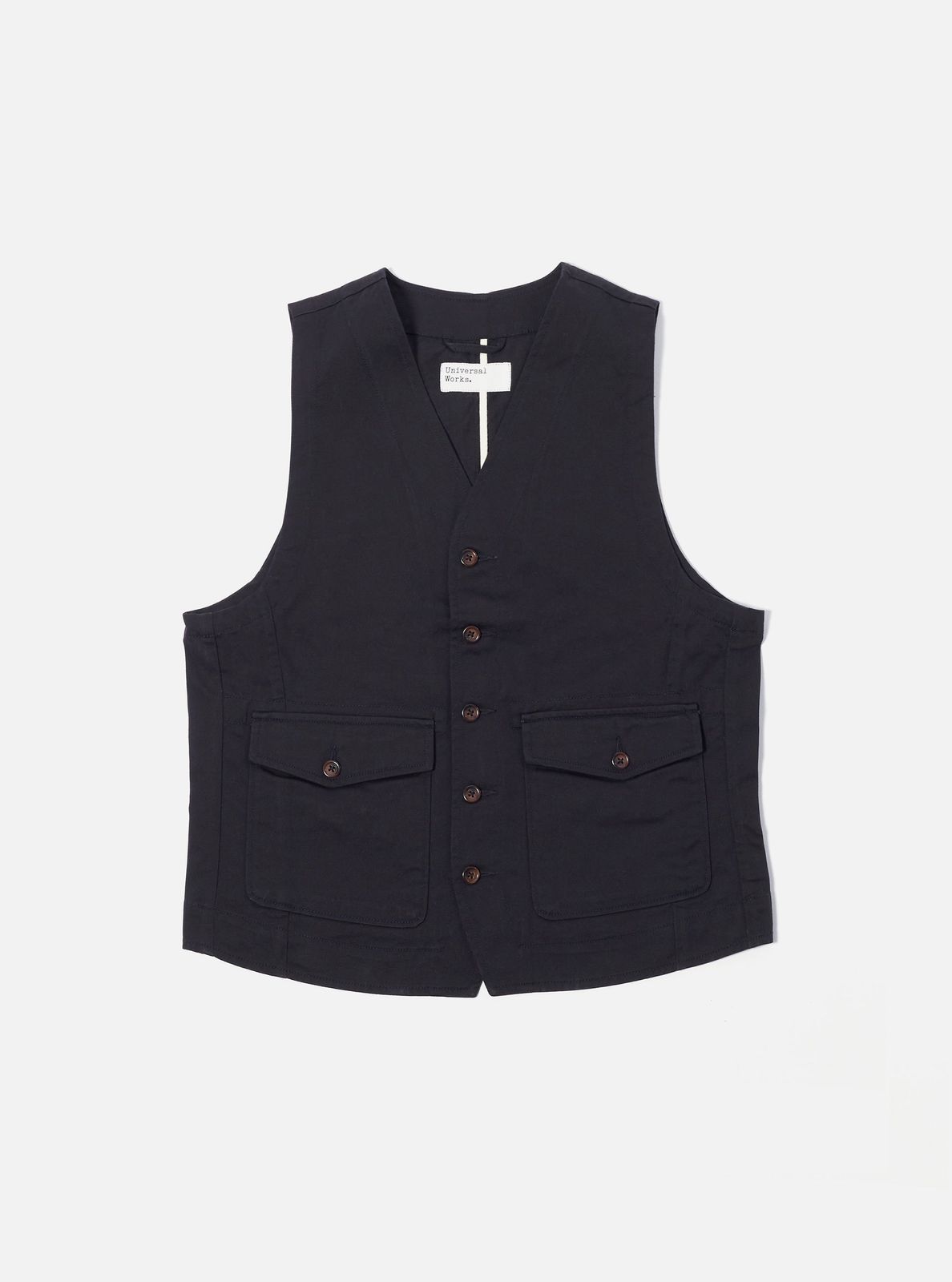 Black Twill Field Waistcoat