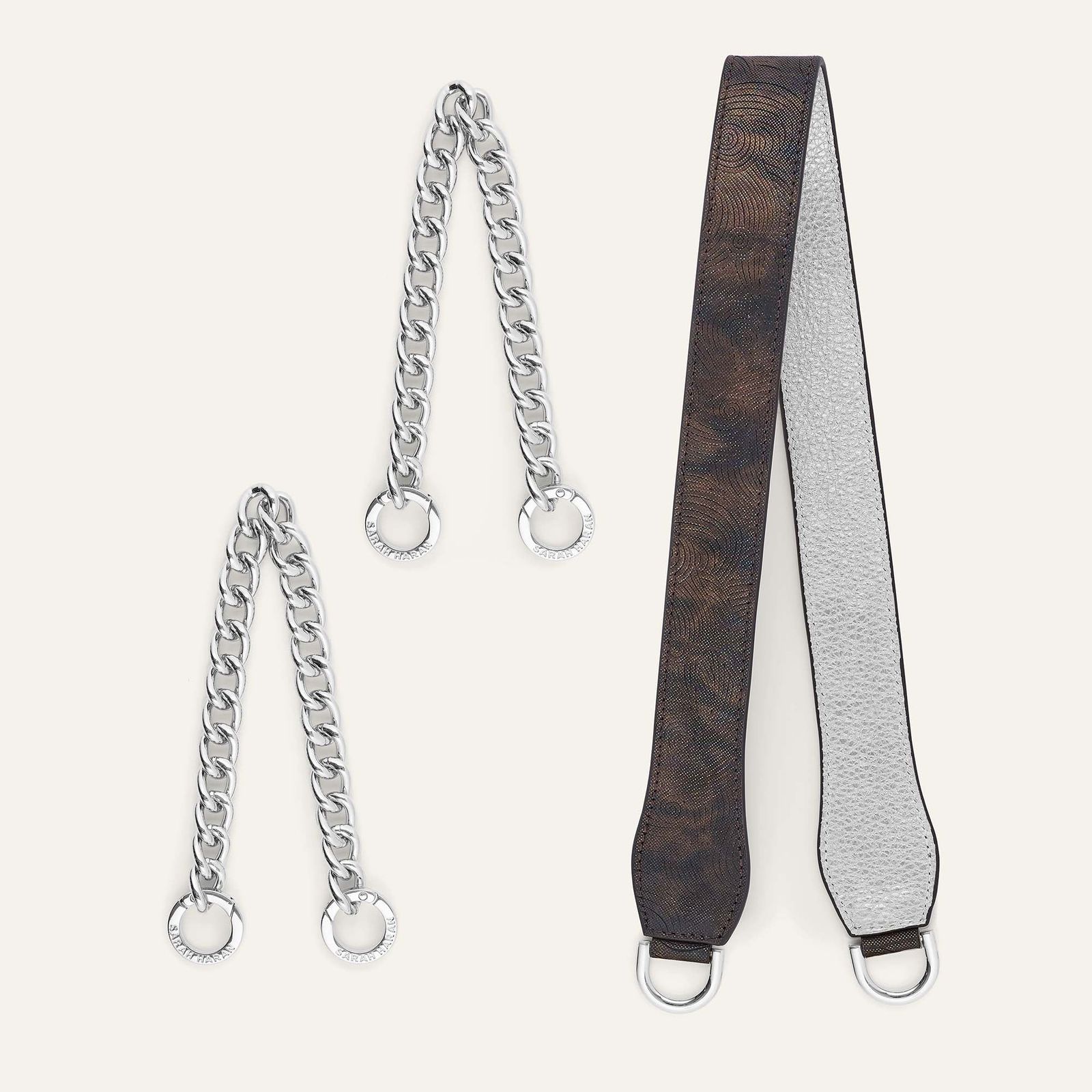 Gemini Strap | Orbit Soft Metallic Silver with Silver hardware