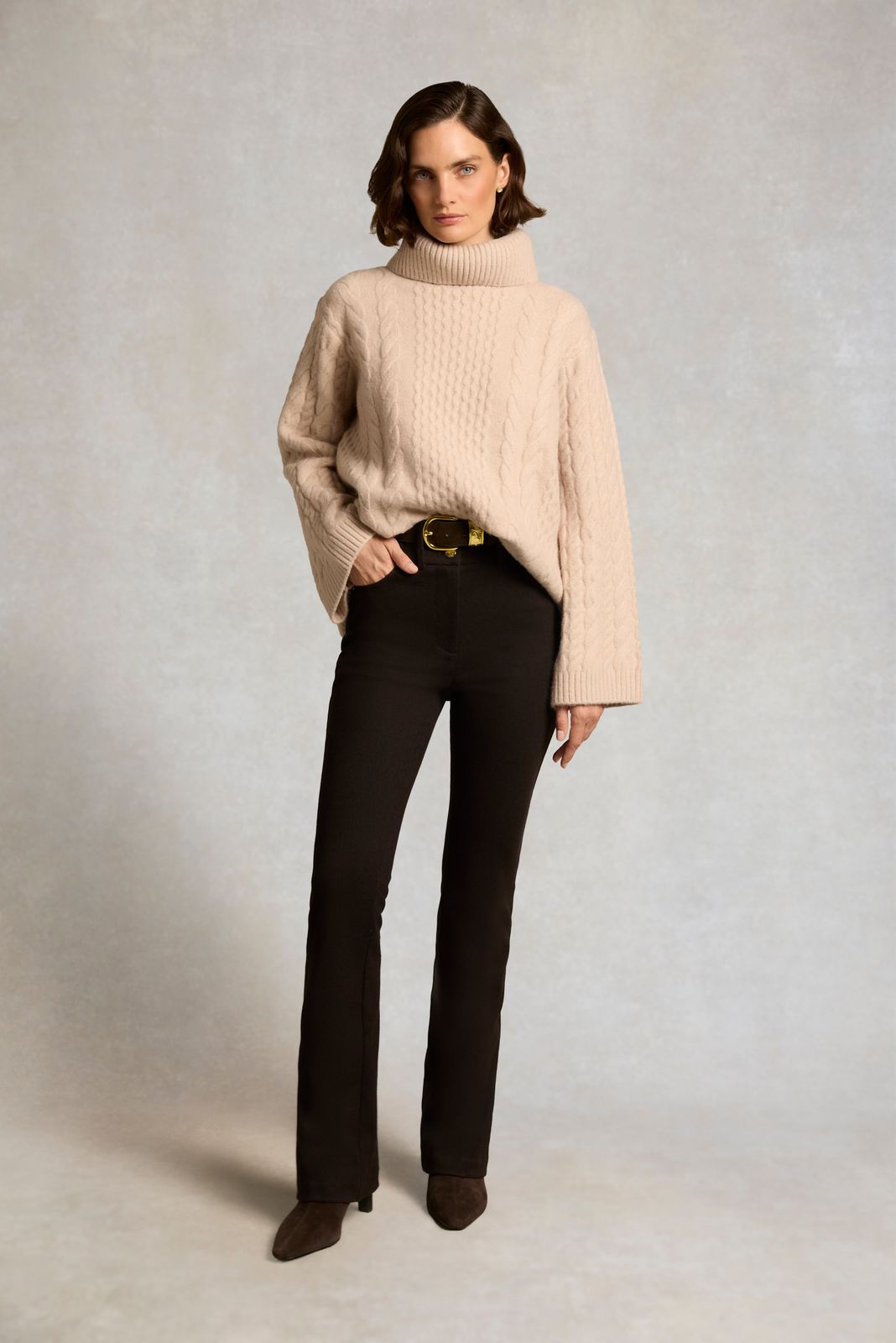 Contour Heritage Flare Trouser (Bournville Herringbone)