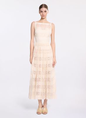 Cotton Embroidered Macramé Dress