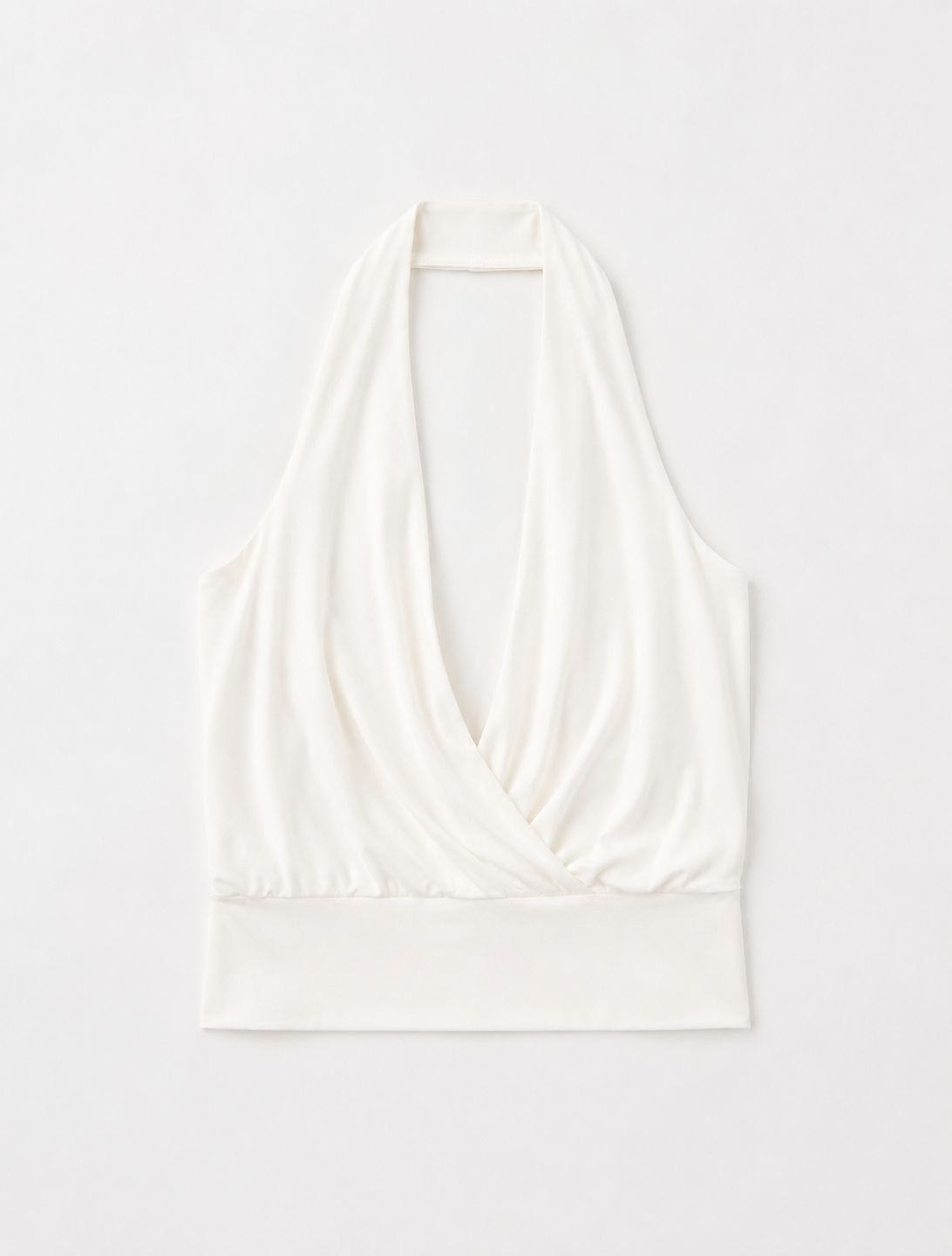 Lenny Wrap Front Halter In Chalk