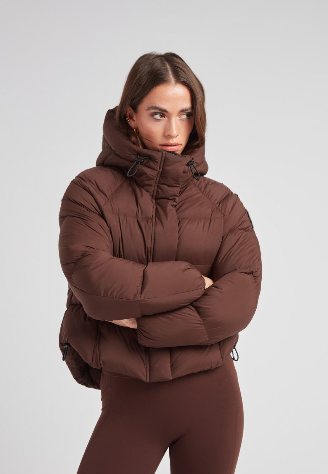 Cloud Crop Down Puffer Jacket Mocha