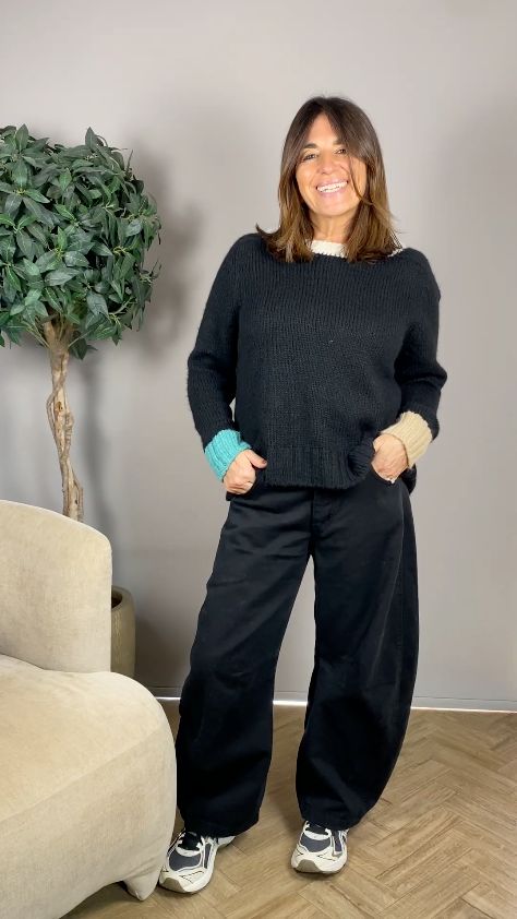 Farris Contrast Trim Soft Knit Sweater