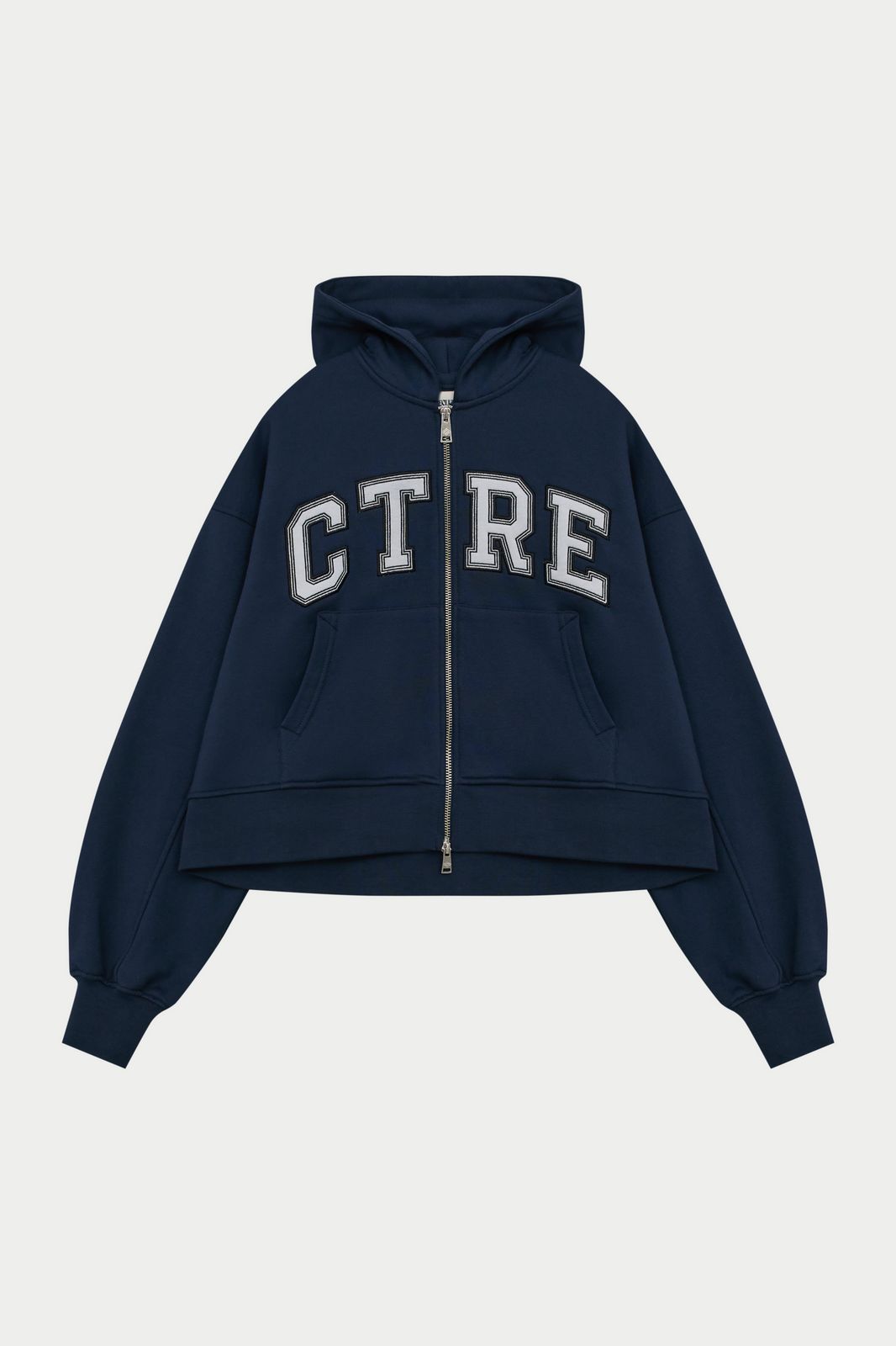 CTRE APPLIQUE ZIP THROUGH HOODIE - NAVY
