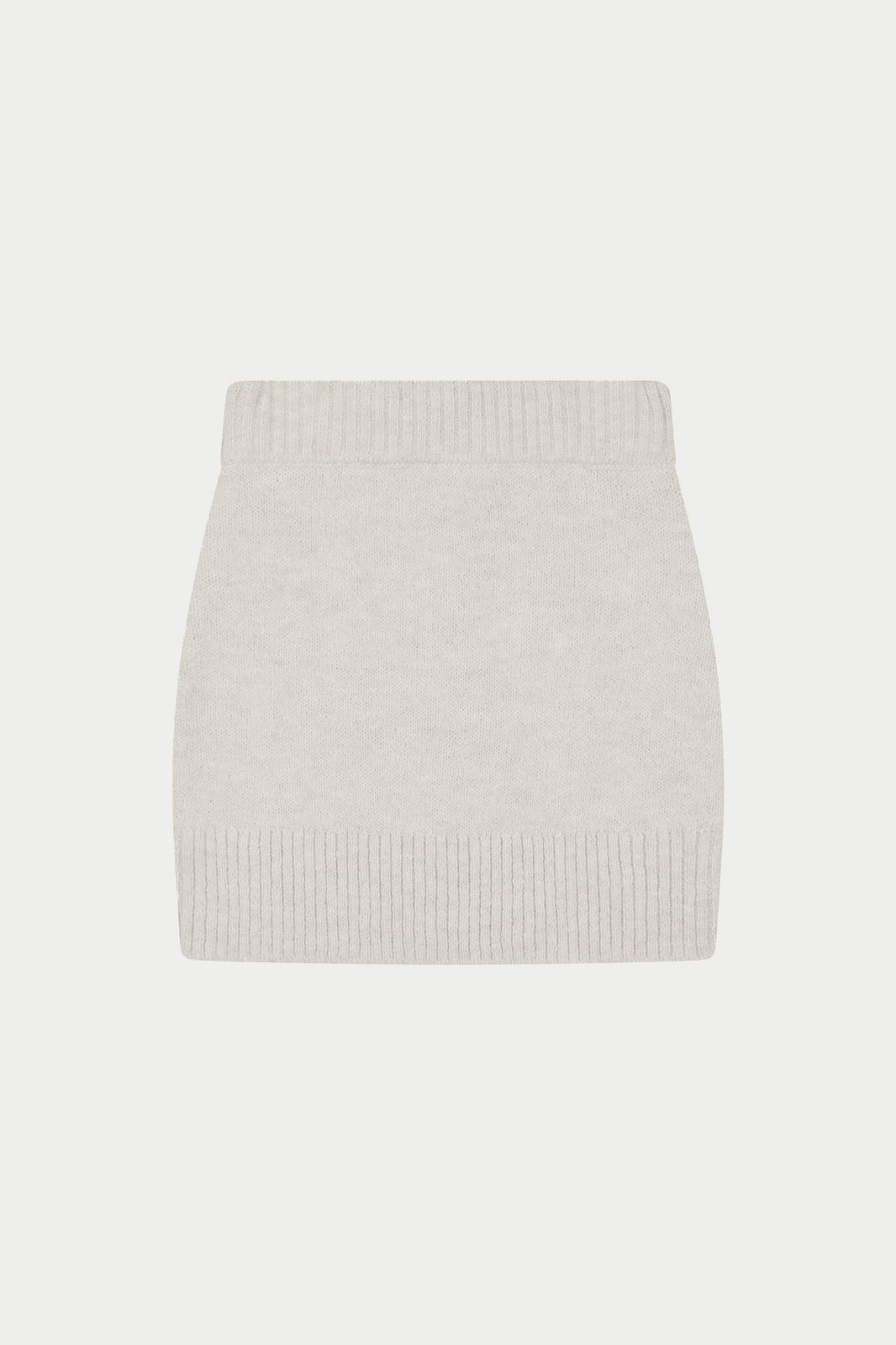 EMBLEM EMBROIDERED KNIT SKIRT - OAT