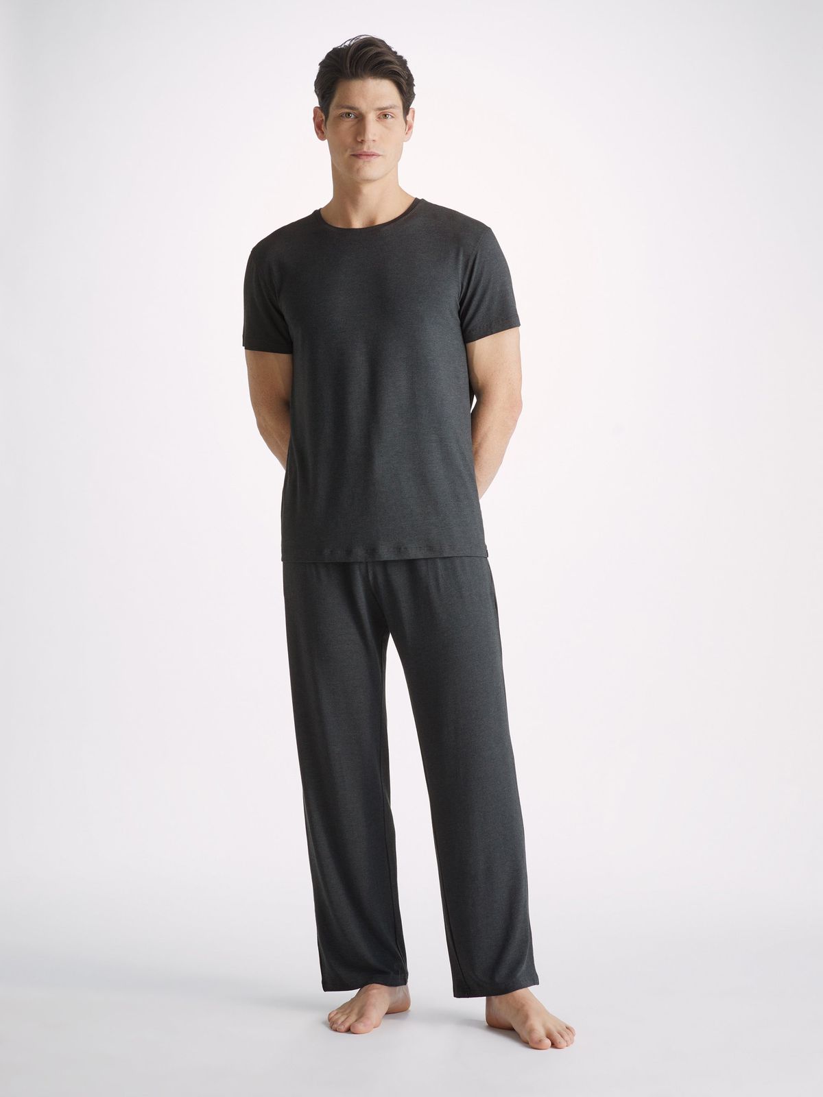 Marlowe Micro Modal T-Shirt & Lounge Trousers Set Anthracite