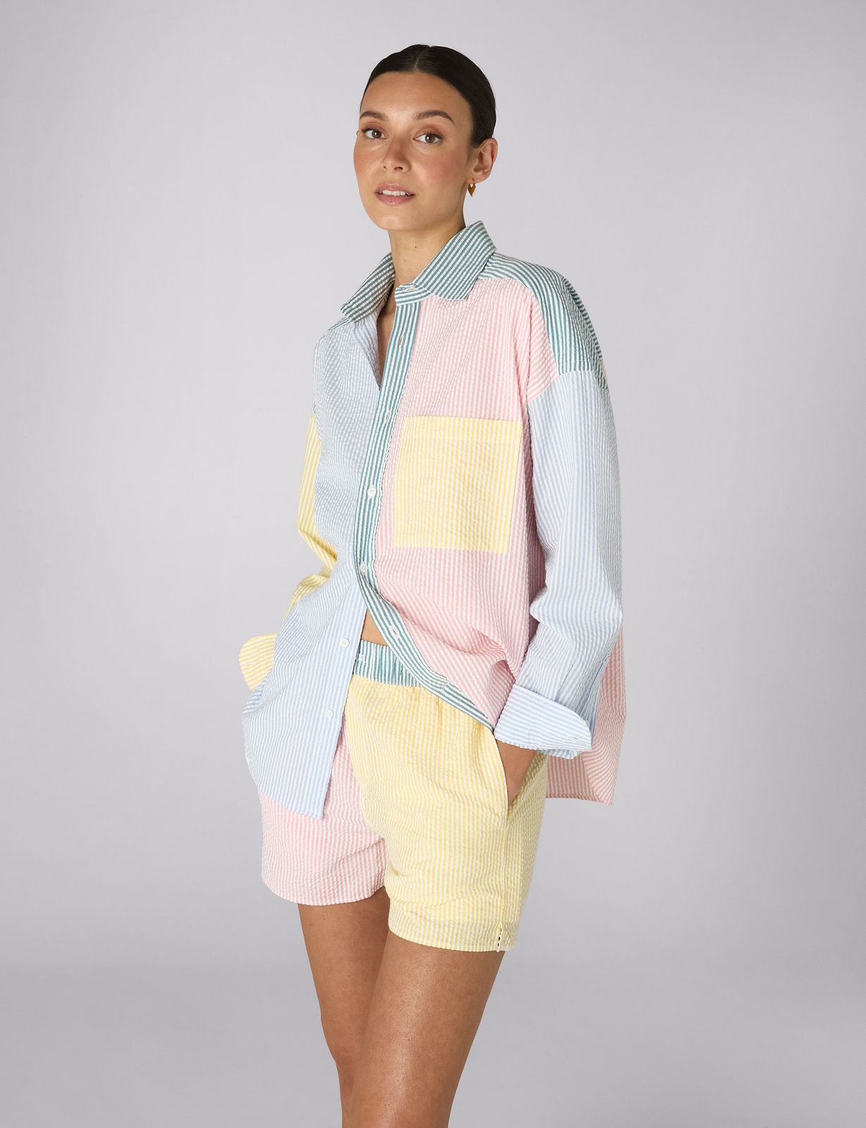 The Boxer: Seersucker, Multi Patchwork