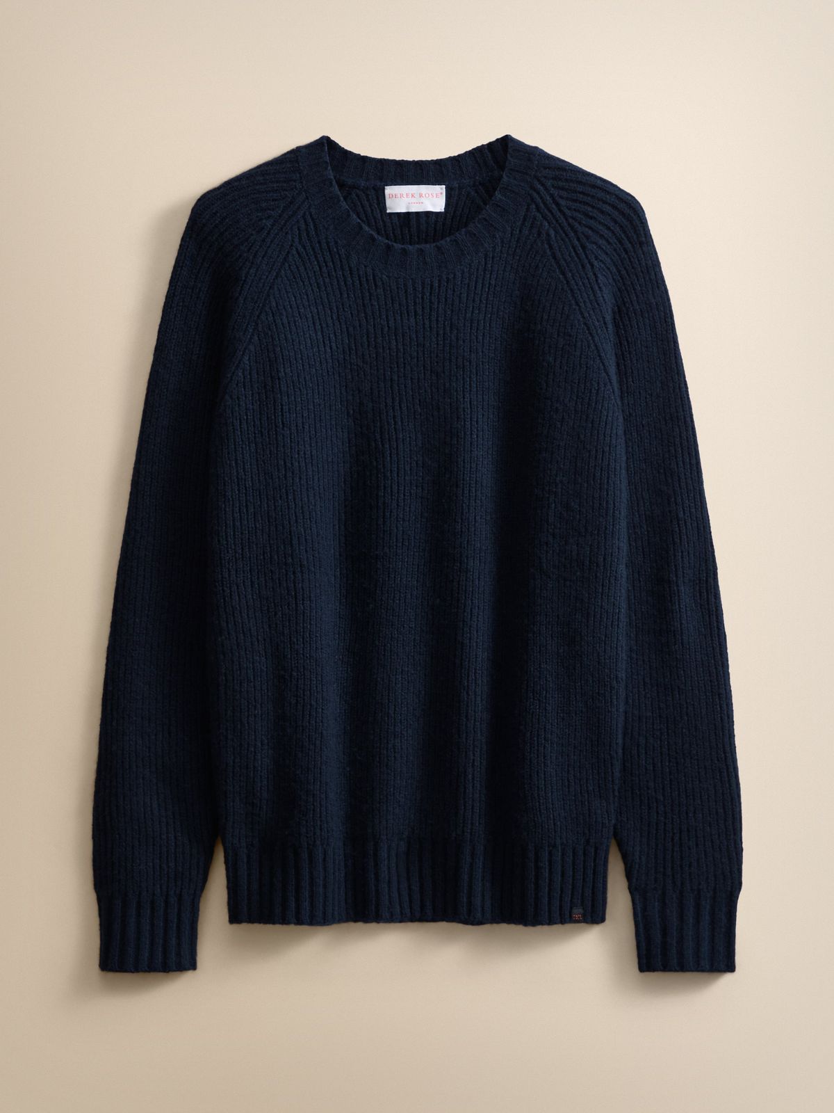 Freddie Wool Cashmere Ribbed Sweater Navy Blue