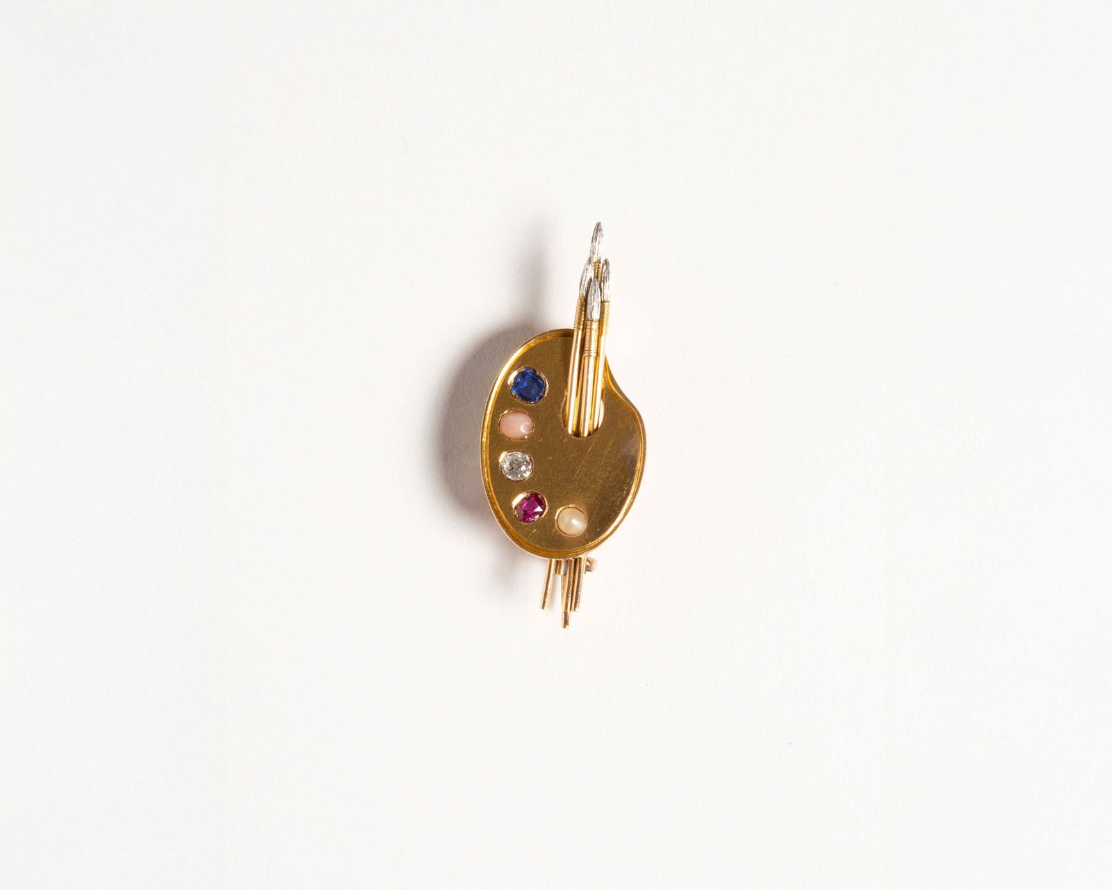 ARTIST'S PALETTE BROOCH IN 18KT GOLD