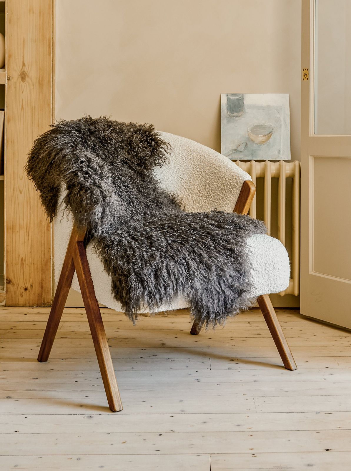 Tibetan Sheepskin Rug - Charcoal
