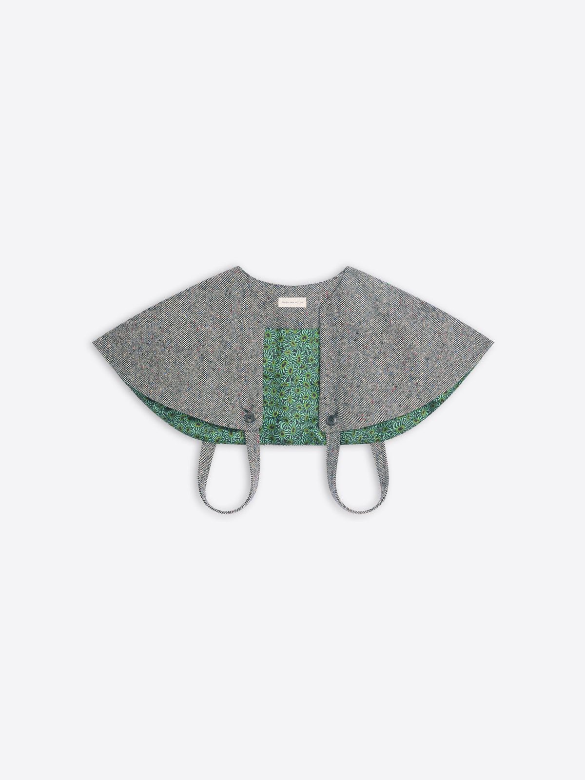 Mini wool tweed cape