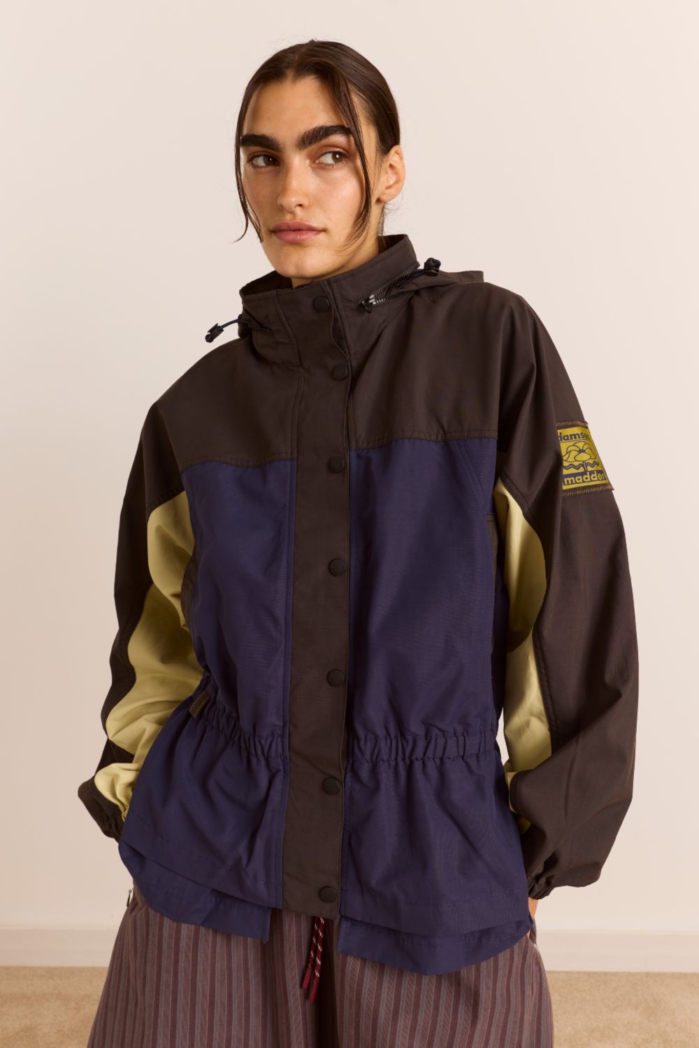 Athena Raincoat - Navy/Sage