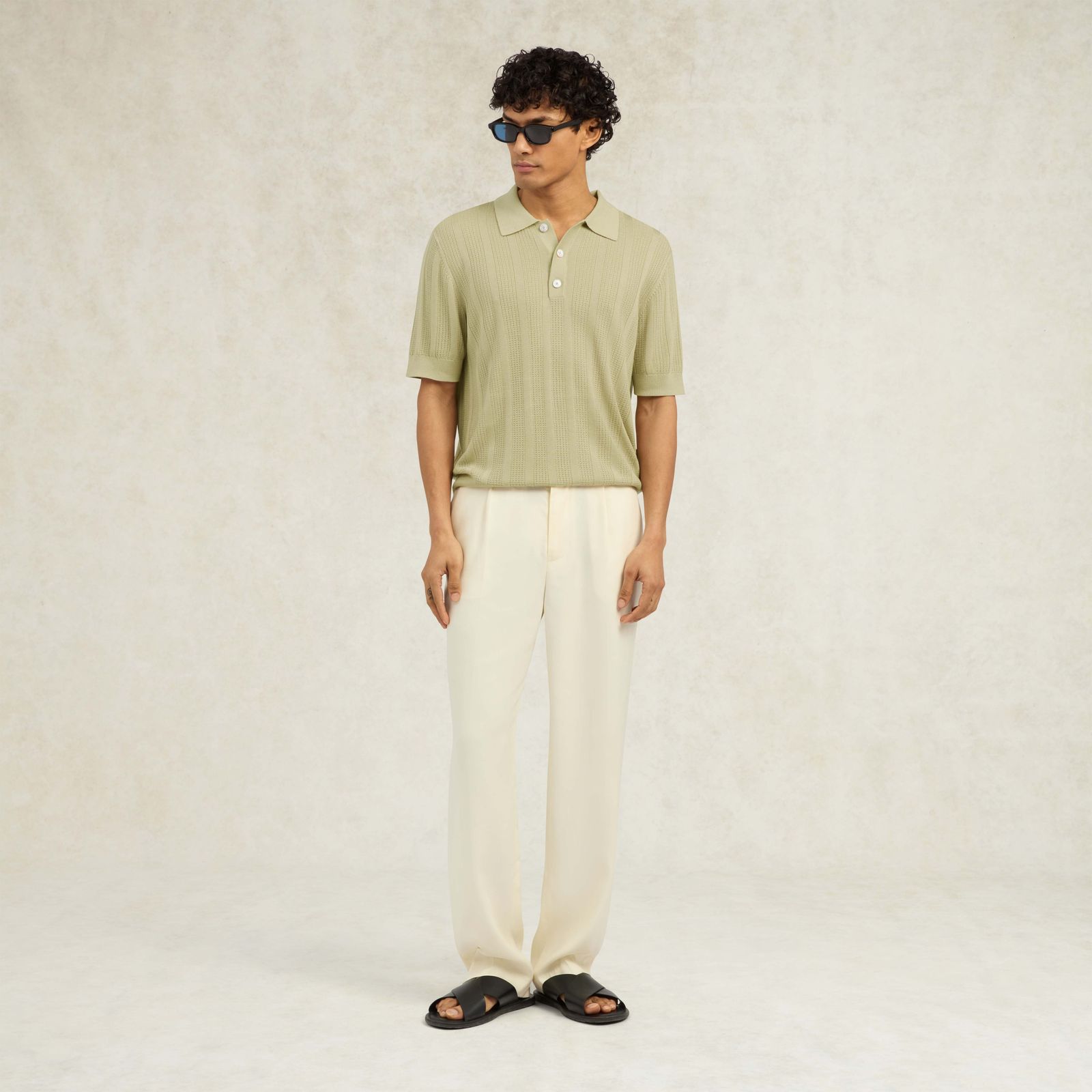 Melia Silk Blend Polo - Sage