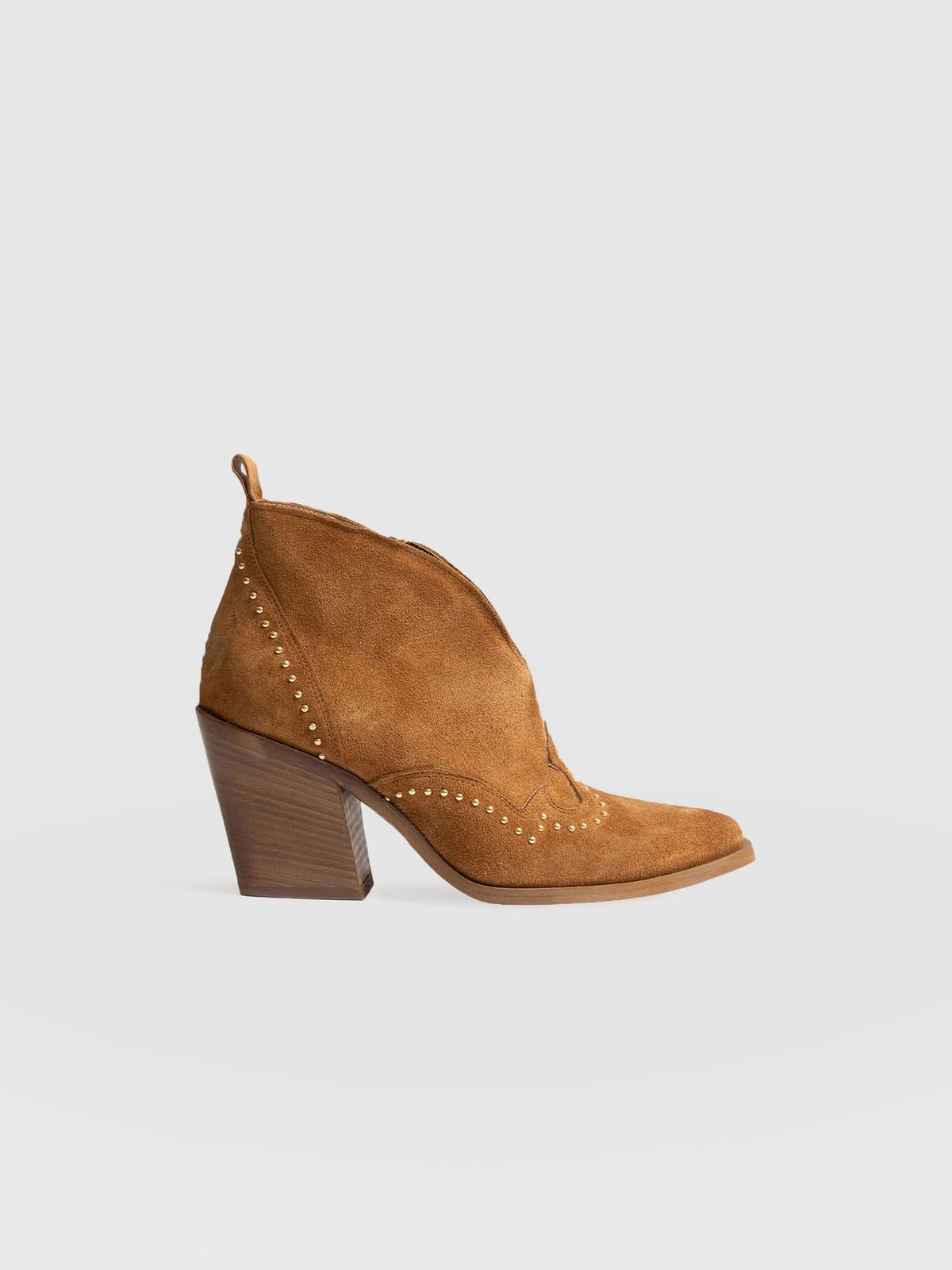 Dallas Studded Ankle Boot - Tan