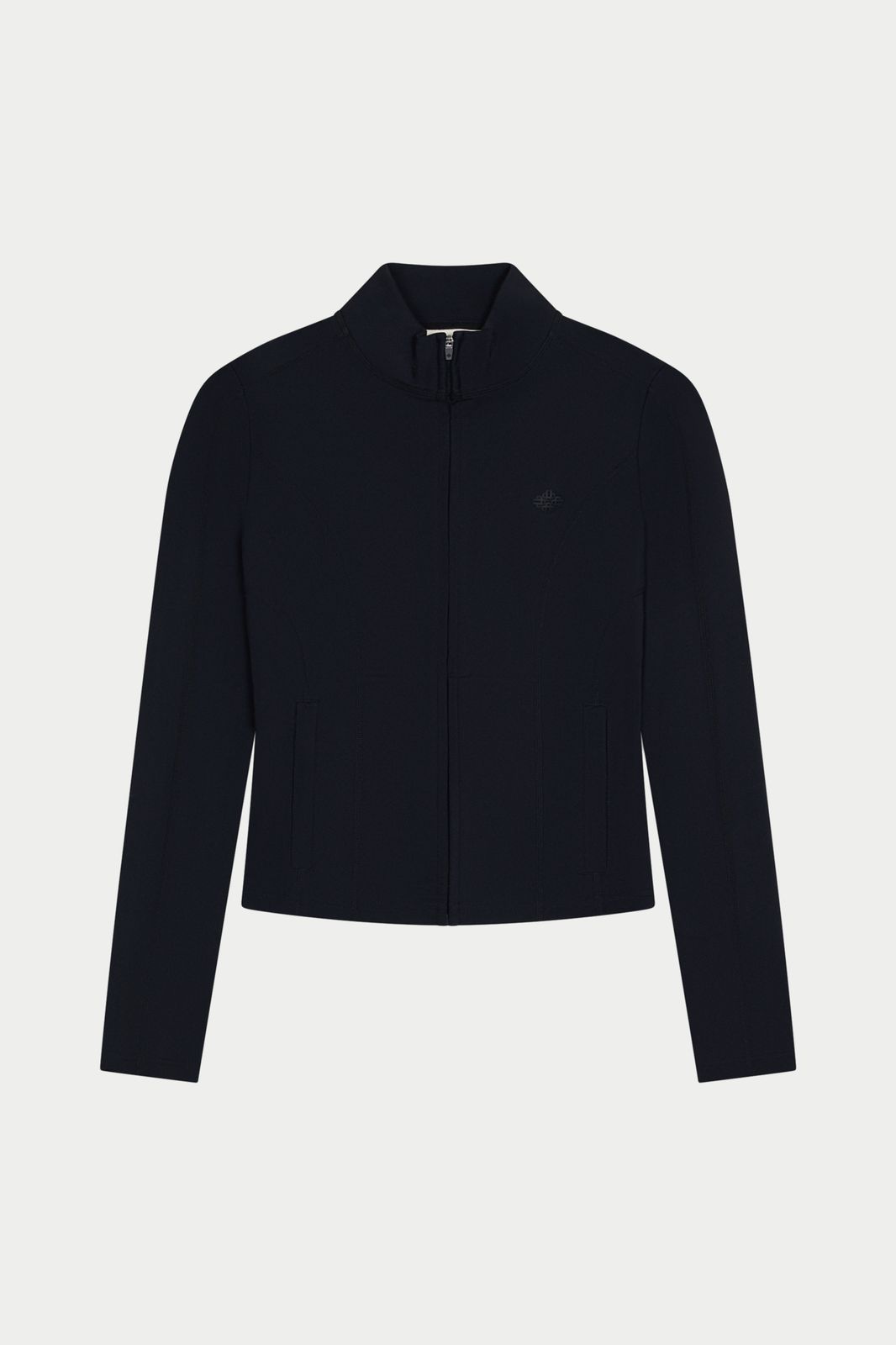 SCULPTING STRETCH ZIP UP JACKET - BLACK