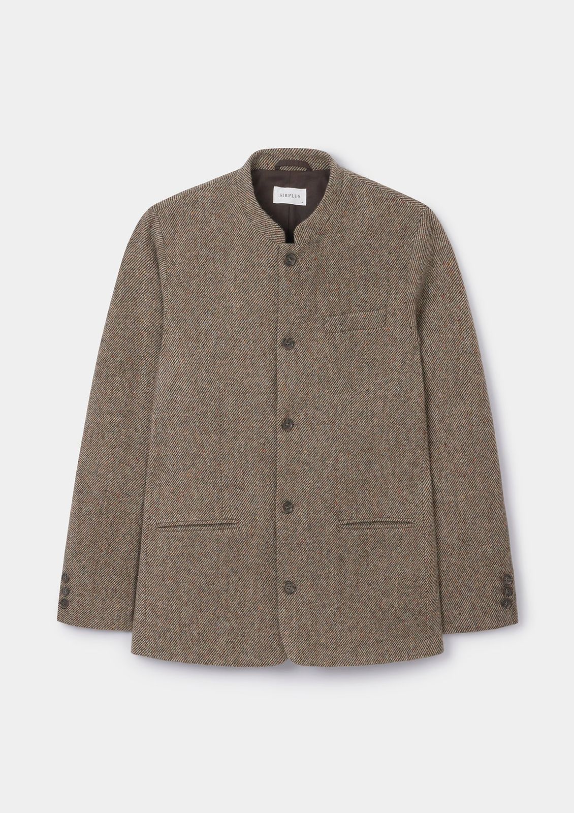 Peat Twill Donegal Tweed Nehru Jacket