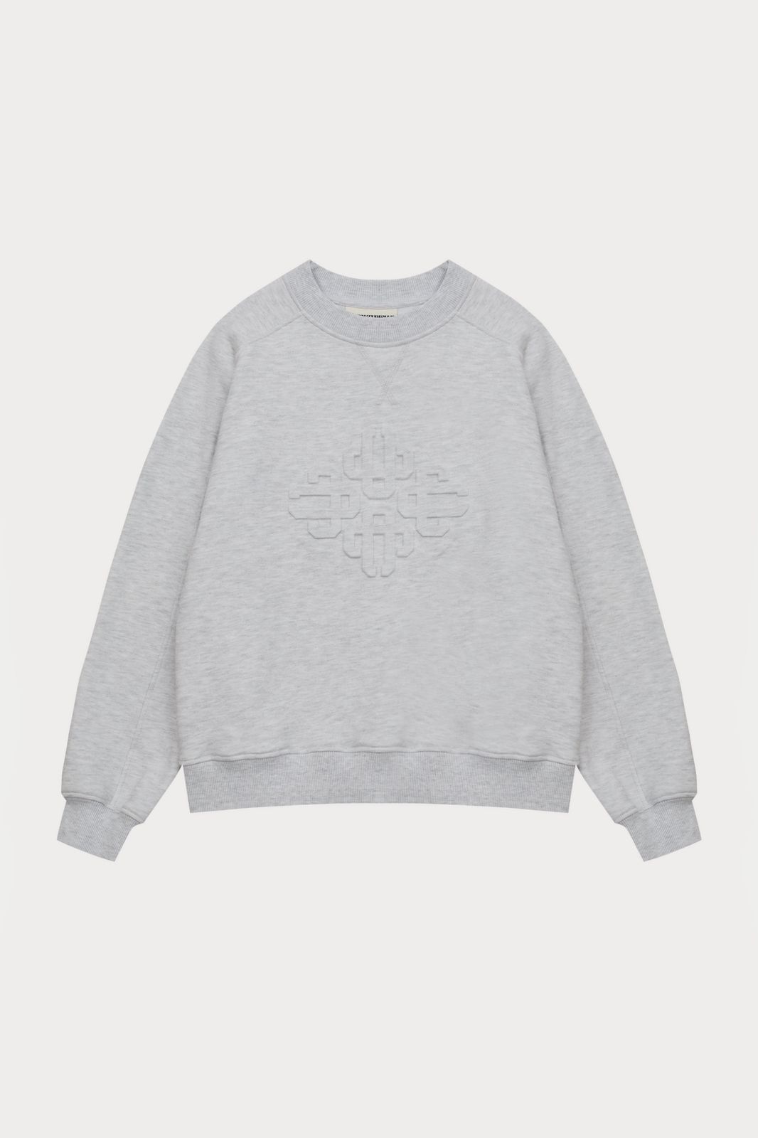 EMBOSSED SWEATSHIRT - GREY MARL
