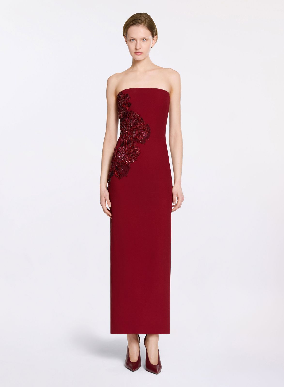 Embellished Cady Midi Dress