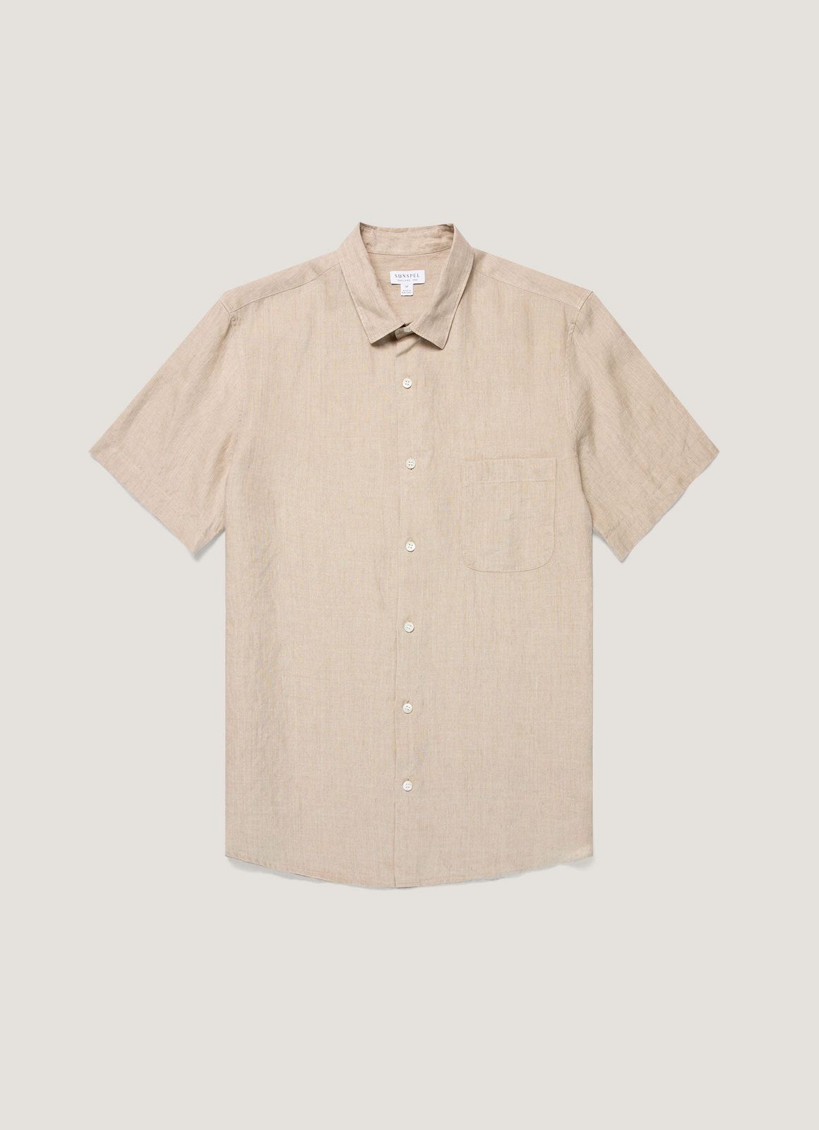 Men's Short Sleeve Linen Shirt in Hazelwood