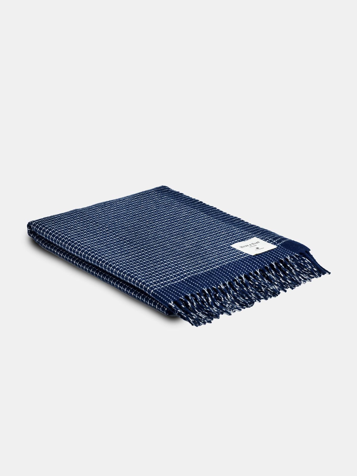 The Plockton Cashmere Blend Throw - Navy