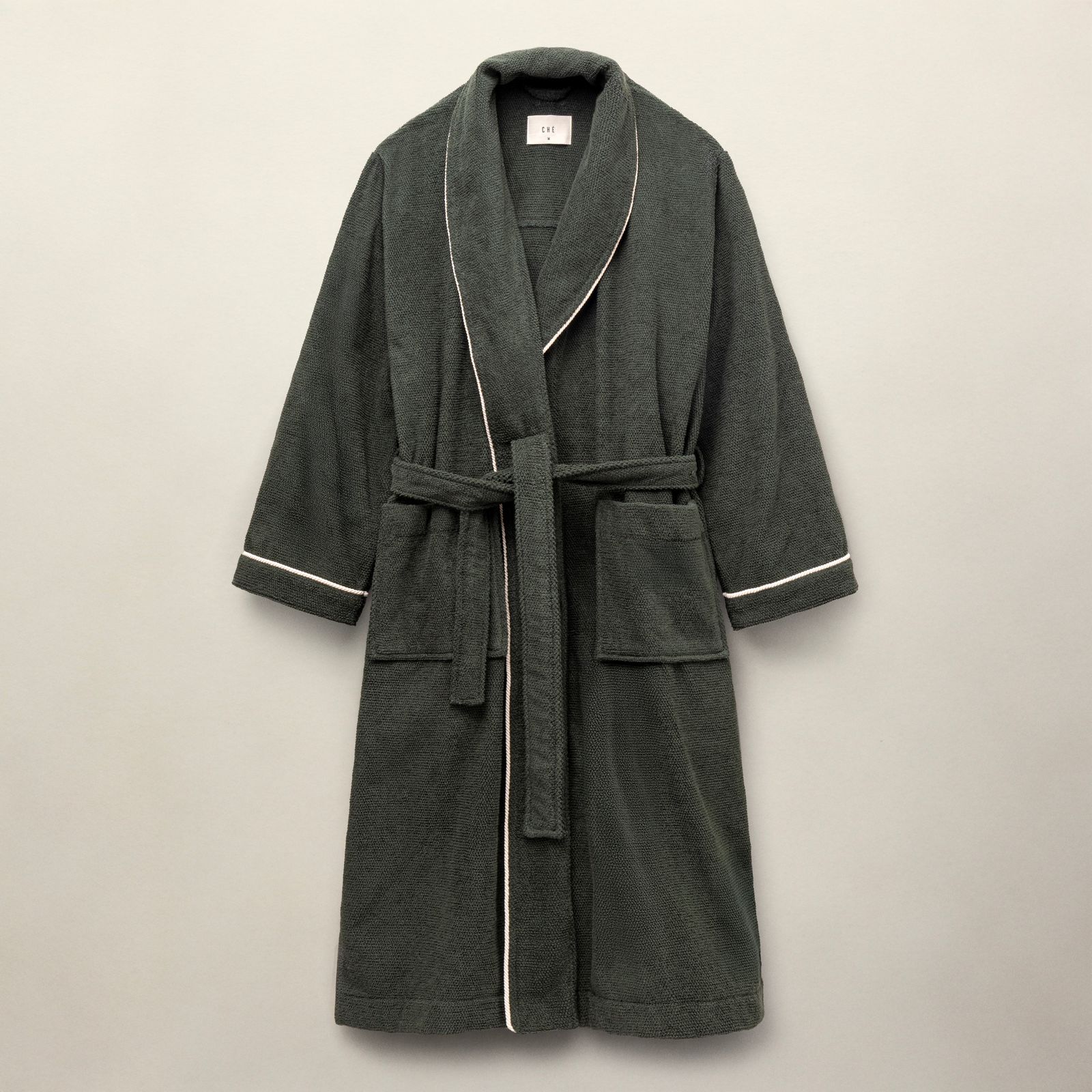 Shawl Collar Dressing Gown - Pine Green