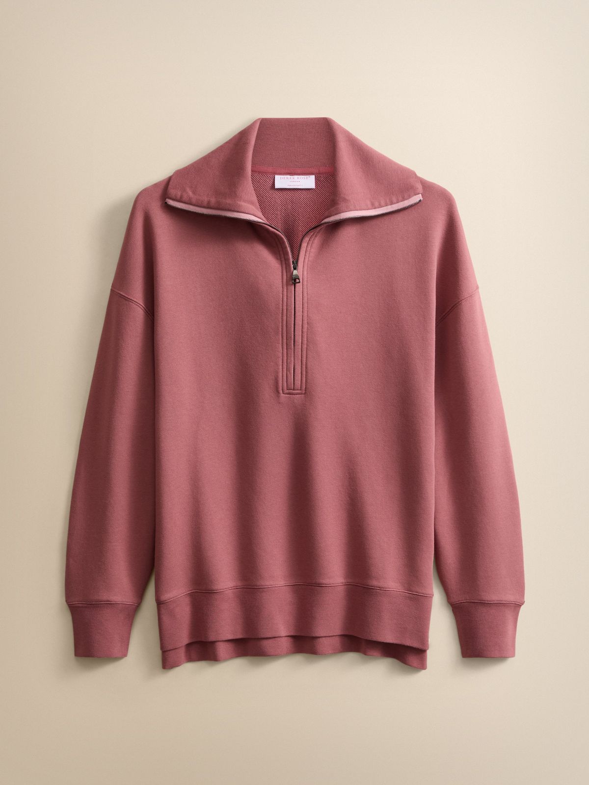 Harley Cotton Modal Half-zip Sweatshirt Dusty Rose