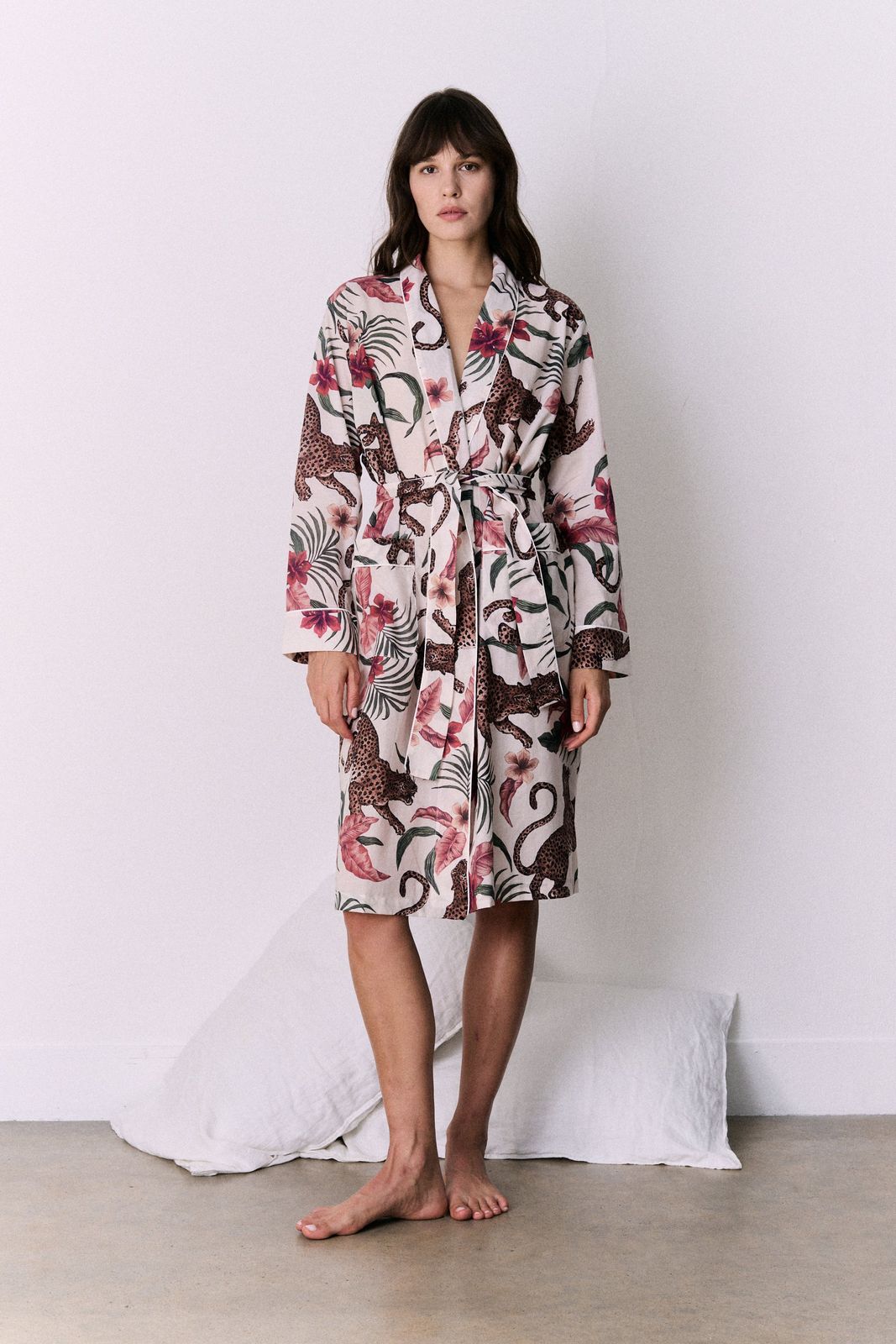 Women's Robe Soleia Print Cream