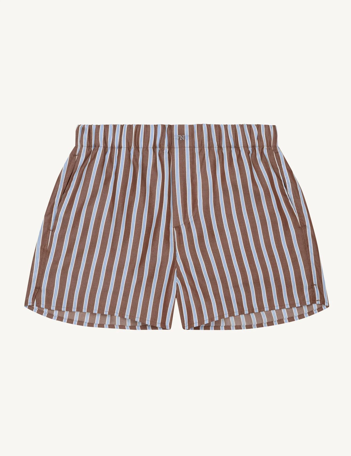 The Boxer: Tencel™ Lyocell, Mocha Multi Stripe