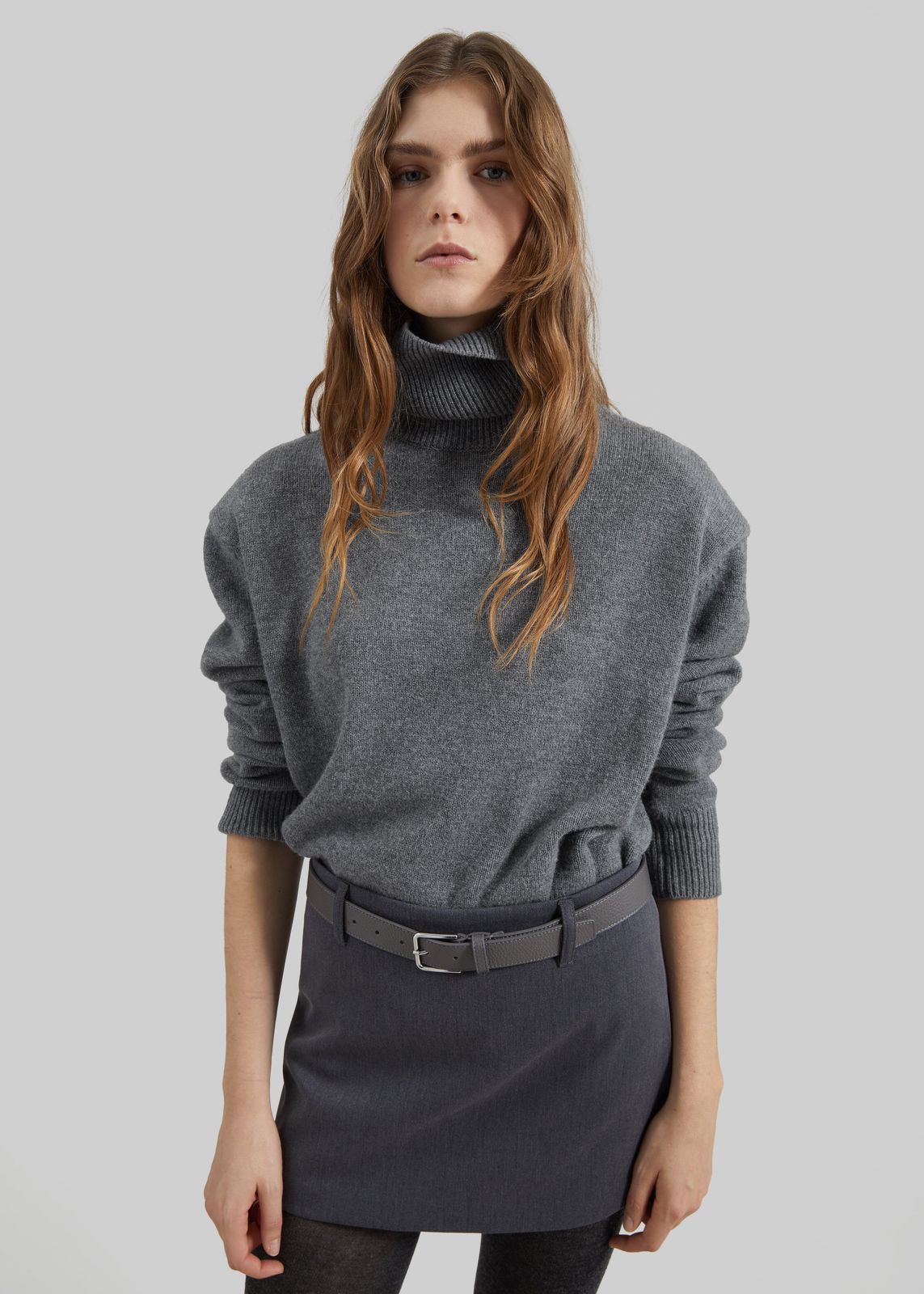 Koler Padded Knit Turtleneck - Grey